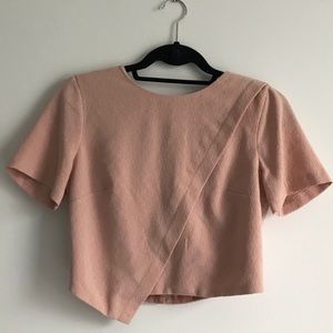 pink cropped businessy top